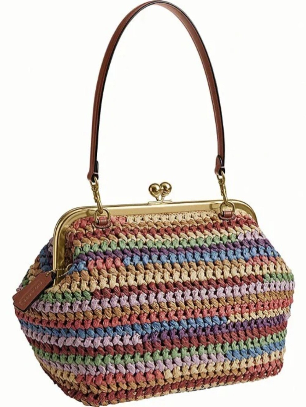 COACH Kisslock Medium Multi Straw Frame Bag 27 - Picture 9 of 12